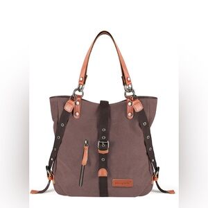 Versatile Tan and Brown Tote Bag